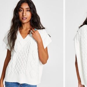 Lucy Paris, Women's Cable-Knit Extended-Sleeve Sweater